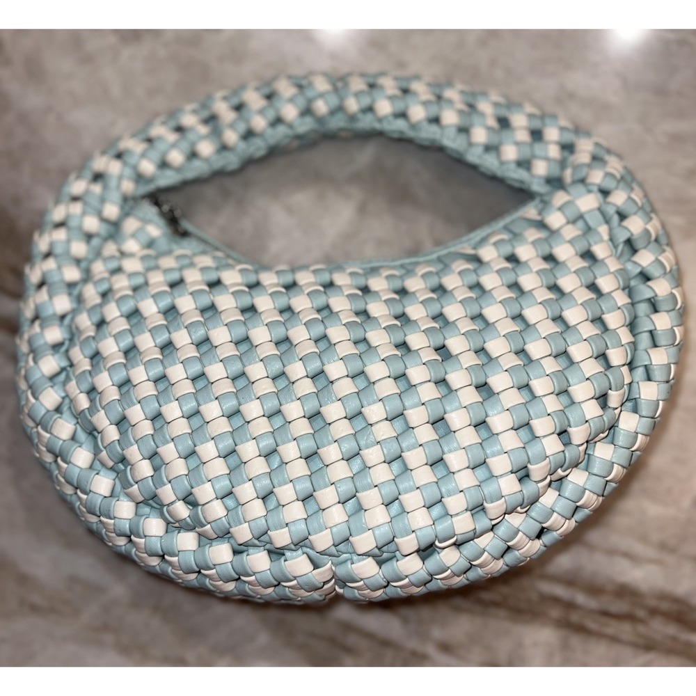 Woven Handbag Satchel Bag Casual Sincerely Jules Teal New